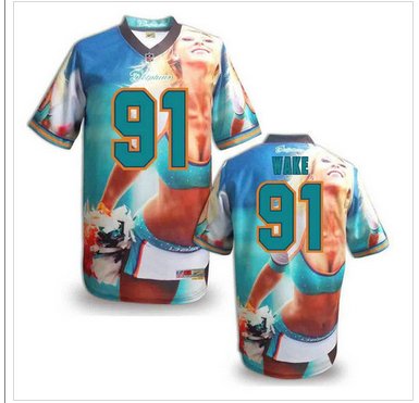 Miami Dolphins #91 WAKE Men's Stitched NFL Elite Fanatical Version Jersey (6)