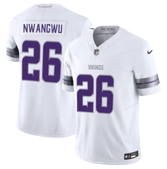 Men's Minnesota Vikings #26 Kene Nwangwu White F.U.S.E. Winter Warrior Limited Stitched Jersey Men's Minnesota Vikings #26 Kene Nwangwu White F.U.S.E. Winter Warrior Limited Stitched Jersey