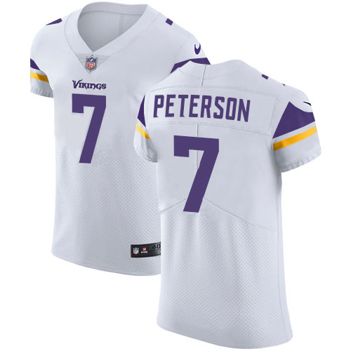 Nike Vikings #7 Patrick Peterson White Men's Stitched NFL New Elite Jersey