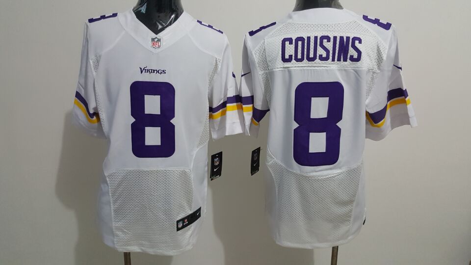 Nike Vikings #8 Kirk Cousins White Men's Stitched NFL Elite Jersey