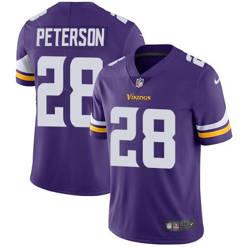 Nike Vikings #28 Adrian Peterson Purple Team Color Men's Stitched NFL Vapor Untouchable Limited Jersey Nike Vikings #28 Adrian Peterson Purple Team Color Men's Stitched NFL Vapor Untouchable Limited Jersey