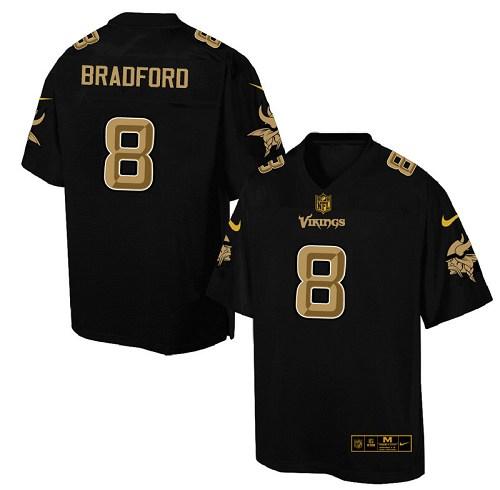Nike Vikings #8 Sam Bradford Black Men's Stitched NFL Elite Pro Line Gold Collection Jersey Nike Vikings #8 Sam Bradford Black Men's Stitched NFL Elite Pro Line Gold Collection Jersey
