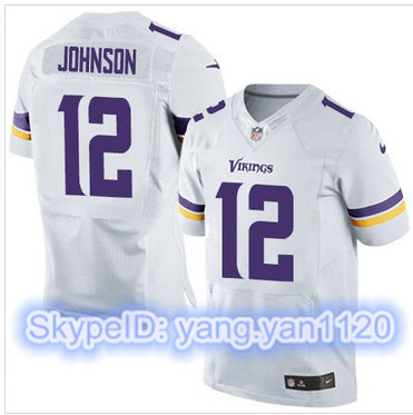 Nike Minnesota Vikings #12 Charles Johnson White Men's Stitched NFL Elite Jersey