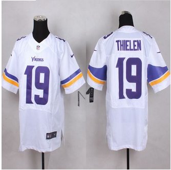 New Minnesota Vikings #19 Adam Thielen White Men's Stitched NFL Elite Jersey