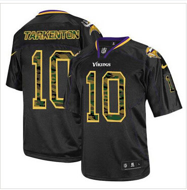 New Minnesota Vikings #10 Fran Tarkenton Black NFL Elite Camo Fashion Jersey