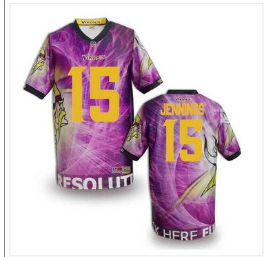 Minnesota Vikings #15 JENNINGS Men's Stitched NFL Elite Fanatical Version Jersey (2)