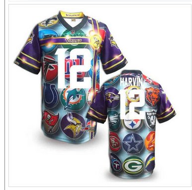 Minnesota Vikings #12 HARVIN Men's Stitched NFL Elite Fanatical Version Jersey (10)