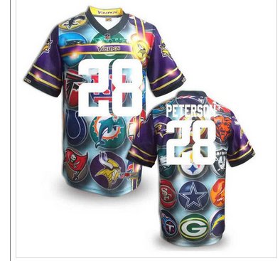 Minnesota Vikings #28 PETERSON Men's Stitched NFL Elite Fanatical Version Jersey (10)