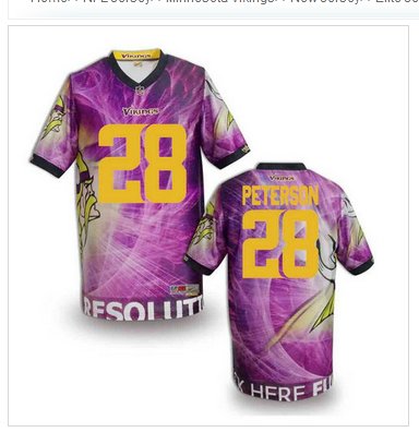 Minnesota Vikings #28 PETERSON Men's Stitched NFL Elite Fanatical Version Jersey (2)
