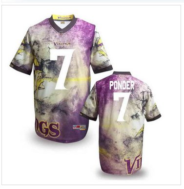 Minnesota Vikings #7 PONDER Men's Stitched NFL Elite Fanatical Version Jersey (9)
