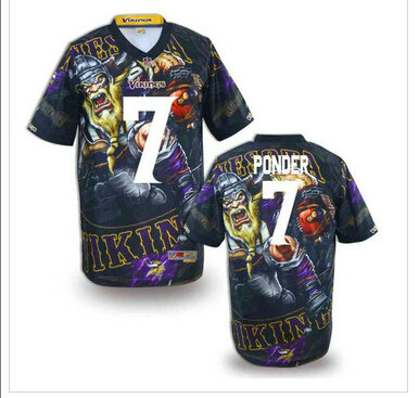 Minnesota Vikings #7 PONDER Men's Stitched NFL Elite Fanatical Version Jersey (1)