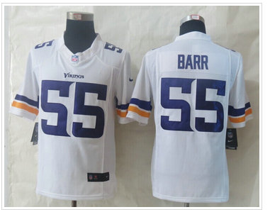 New Minnesota Vikings Vikings #55 Anthony Barr White Limited Jerseys