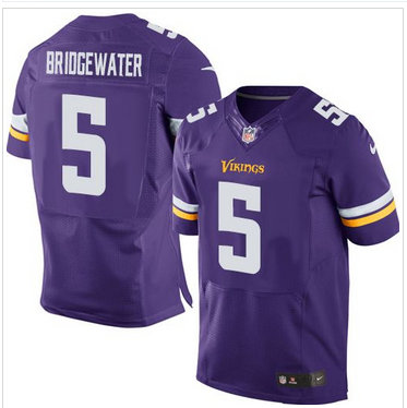 NEW Vikings #5 Teddy Bridgewater Purple Team Color Men's Stitched NFL Elite Jersey