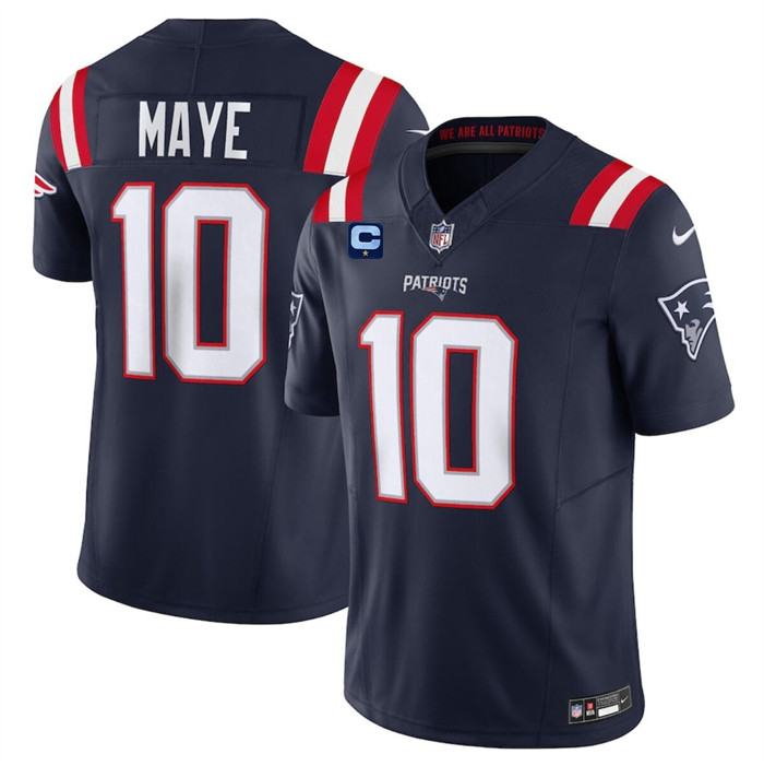 Men's New England Patriots #10 Drake Maye Navy 2025 F.U.S.E. With 1-Star C Patch Vapor Limited Stitched Football Jersey Men's New England Patriots #10 Drake Maye Navy 2025 F.U.S.E. With 1-Star C Patch Vapor Limited Stitched Football Jersey