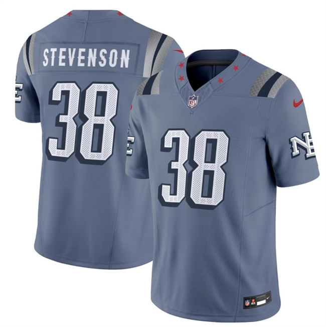 Men's New England Patriots #38 Rhamondre Stevenson 2025 F.U.S.E. “Rivalries” Vapor Limited Stitched Football Jersey Men's New England Patriots #38 Rhamondre Stevenson 2025 F.U.S.E. “Rivalries” Vapor Limited Stitched Football Jersey