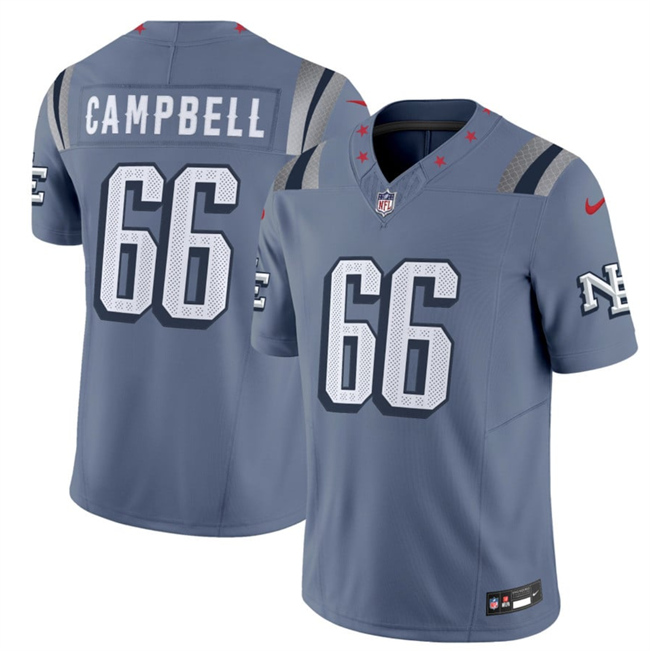 Men's New England Patriots #66 Will Campbell 2025 F.U.S.E. “Rivalries” Vapor Limited Stitched Football Jersey