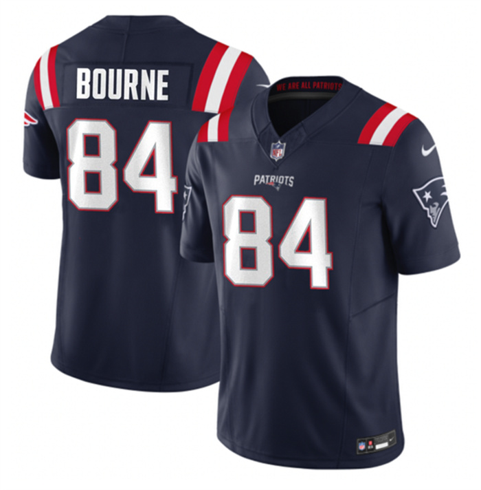 Men's New England Patriots #84 Kendrick Bourne Navy 2023 F.U.S.E. Vapor Limited Stitched Football Jersey Men's New England Patriots #84 Kendrick Bourne Navy 2023 F.U.S.E. Vapor Limited Stitched Football Jersey