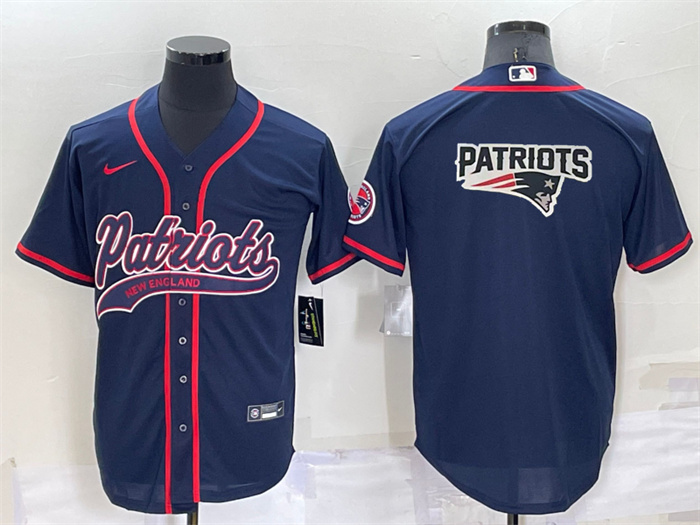 Men's New England Patriots Navy Team Big Logo With Patch Cool Base Stitched Baseball Jersey Men's New England Patriots Navy Team Big Logo With Patch Cool Base Stitched Baseball Jersey