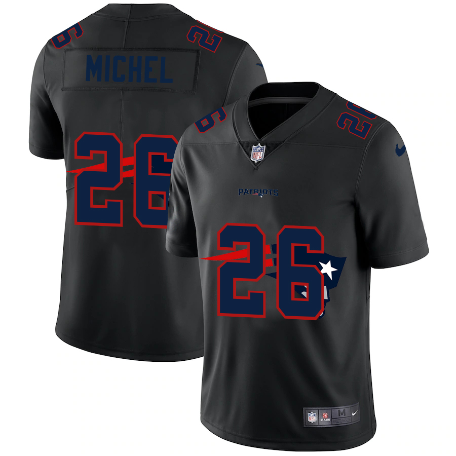 New England Patriots #26 Sony Michel Men's Nike Team Logo Dual Overlap Limited NFL Jersey Black New England Patriots #26 Sony Michel Men's Nike Team Logo Dual Overlap Limited NFL Jersey Black