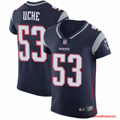 Nike Patriots #53 Josh Uche Navy Blue Team Color Men's Stitched NFL Vapor Untouchable Elite Jersey