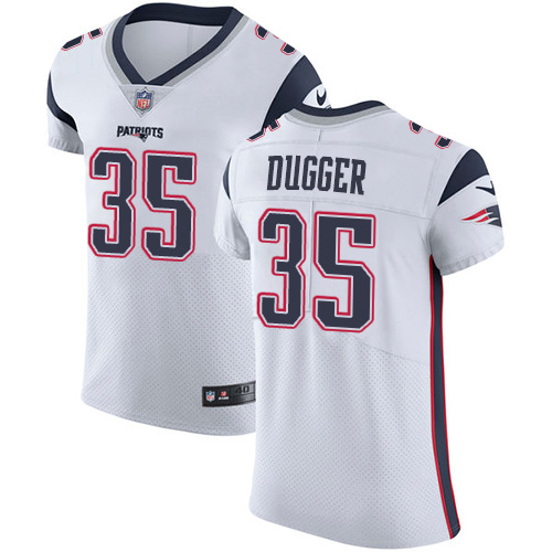 Nike Patriots #35 Kyle Dugger White Men's Stitched NFL New Elite Jersey Nike Patriots #35 Kyle Dugger White Men's Stitched NFL New Elite Jersey