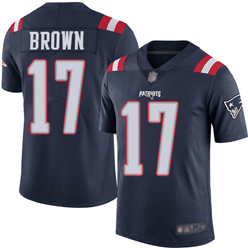 Patriots #17 Antonio Brown Navy Blue Men's Stitched Football Limited Rush Jersey Patriots #17 Antonio Brown Navy Blue Men's Stitched Football Limited Rush Jersey