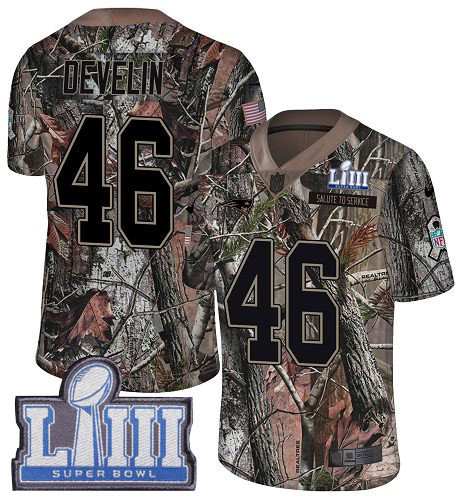 Nike Patriots #46 James Develin Camo Super Bowl LIII Bound Men's Stitched NFL Limited Rush Realtree Jersey Nike Patriots #46 James Develin Camo Super Bowl LIII Bound Men's Stitched NFL Limited Rush Realtree Jersey