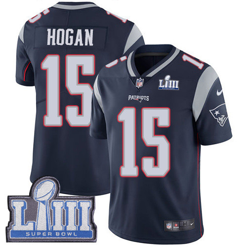 Nike Patriots #15 Chris Hogan Navy Blue Team Color Super Bowl LIII Bound Men's Stitched NFL Vapor Untouchable Limited Jersey Nike Patriots #15 Chris Hogan Navy Blue Team Color Super Bowl LIII Bound Men's Stitched NFL Vapor Untouchable Limited Jersey