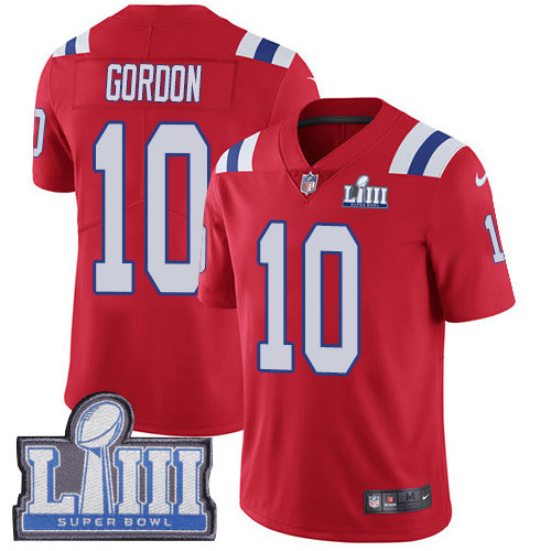 Nike Patriots #10 Josh Gordon Red Alternate Super Bowl LIII Bound Men's Stitched NFL Vapor Untouchable Limited Jersey Nike Patriots #10 Josh Gordon Red Alternate Super Bowl LIII Bound Men's Stitched NFL Vapor Untouchable Limited Jersey