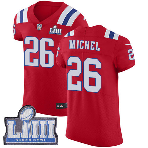 Nike Patriots #26 Sony Michel Red Alternate Super Bowl LIII Bound Men's Stitched NFL Vapor Untouchable Elite Jersey Nike Patriots #26 Sony Michel Red Alternate Super Bowl LIII Bound Men's Stitched NFL Vapor Untouchable Elite Jersey