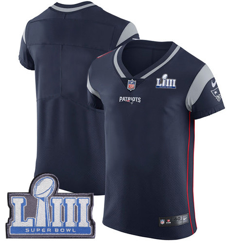 Nike Patriots Blank Navy Blue Team Color Super Bowl LIII Bound Men's Stitched NFL Vapor Untouchable Elite Jersey Nike Patriots Blank Navy Blue Team Color Super Bowl LIII Bound Men's Stitched NFL Vapor Untouchable Elite Jersey