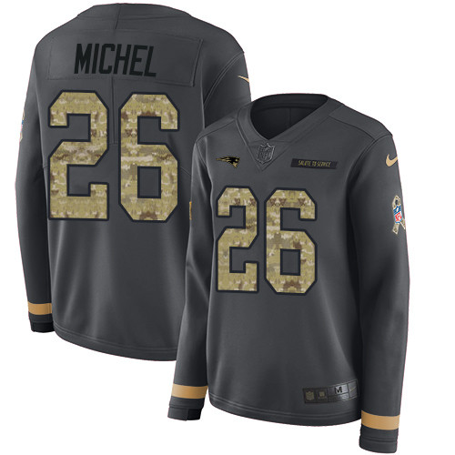 Nike Patriots #26 Sony Michel Anthracite Salute to Service Nike Patriots #26 Sony Michel Anthracite Salute to Service