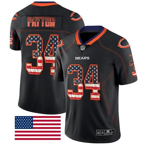 Nike Bears #34 Walter Payton Black Men's Stitched NFL Limited Rush USA Flag Jersey Nike Bears #34 Walter Payton Black Men's Stitched NFL Limited Rush USA Flag Jersey