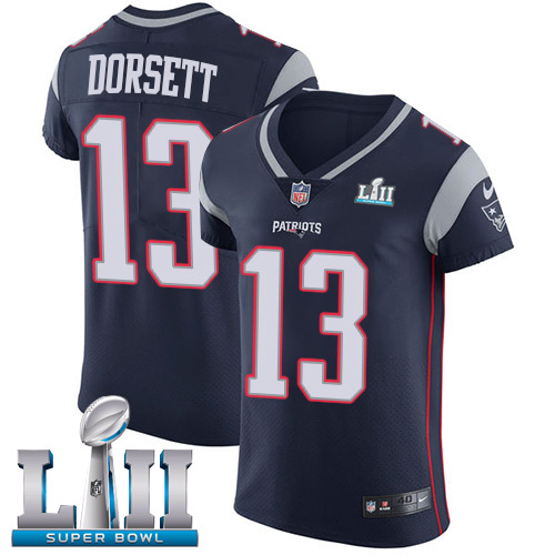 Nike Patriots #13 Phillip Dorsett Navy Blue Team Color Super Bowl LII Men's Stitched NFL Vapor Untouchable Elite Jersey Nike Patriots #13 Phillip Dorsett Navy Blue Team Color Super Bowl LII Men's Stitched NFL Vapor Untouchable Elite Jersey