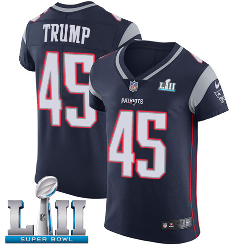 Nike Patriots #45 Donald Trump Navy Blue Team Color Super Bowl LII Men's Stitched NFL Vapor Untouchable Elite Jersey Nike Patriots #45 Donald Trump Navy Blue Team Color Super Bowl LII Men's Stitched NFL Vapor Untouchable Elite Jersey