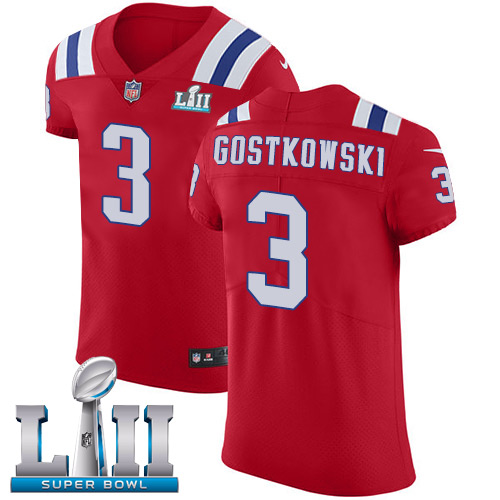 Nike Patriots #3 Stephen Gostkowski Red Alternate Super Bowl LII Men's Stitched NFL Vapor Untouchable Elite Jersey Nike Patriots #3 Stephen Gostkowski Red Alternate Super Bowl LII Men's Stitched NFL Vapor Untouchable Elite Jersey