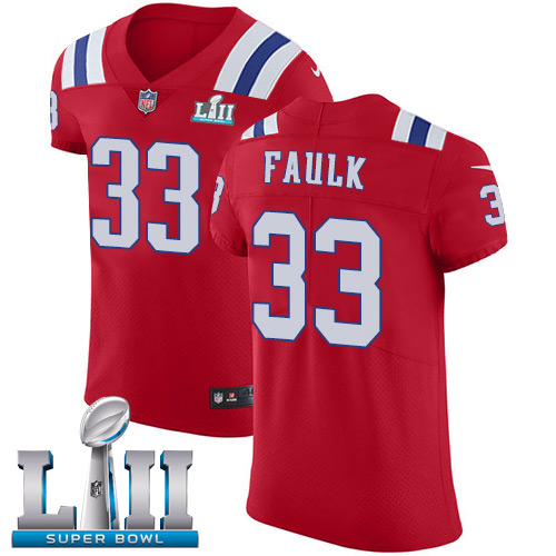 Nike Patriots #33 Kevin Faulk Red Alternate Super Bowl LII Men's Stitched NFL Vapor Untouchable Elite Jersey Nike Patriots #33 Kevin Faulk Red Alternate Super Bowl LII Men's Stitched NFL Vapor Untouchable Elite Jersey