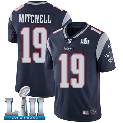 Nike Patriots #19 Malcolm Mitchell Navy Blue Team Color Super Bowl LII Men's Stitched NFL Vapor Untouchable Limited Jersey Nike Patriots #19 Malcolm Mitchell Navy Blue Team Color Super Bowl LII Men's Stitched NFL Vapor Untouchable Limited Jersey