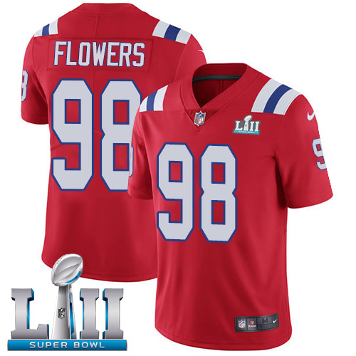 Nike Patriots #98 Trey Flowers Red Alternate Super Bowl LII Men's Stitched NFL Vapor Untouchable Limited jerseys Nike Patriots #98 Trey Flowers Red Alternate Super Bowl LII Men's Stitched NFL Vapor Untouchable Limited jerseys