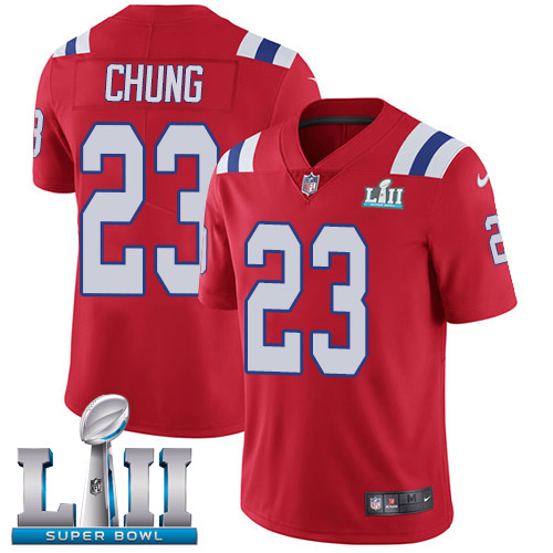 Nike Patriots #23 Patrick Chung Red Alternate Super Bowl LII Men's Stitched NFL Vapor Untouchable Limited Jersey