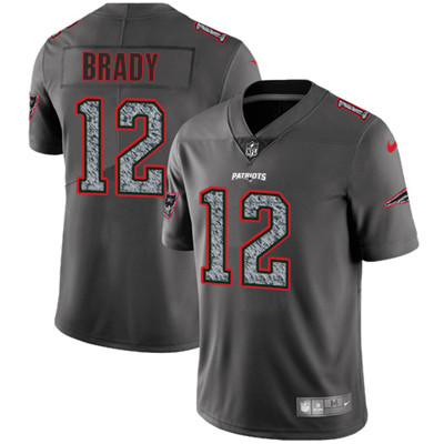 Nike Patriots #12 Tom Brady Gray Static Men's NFL Vapor Untouchable Game Jersey