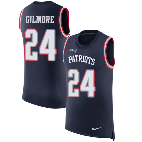 Nike Patriots #24 Stephon Gilmore Navy Blue Team Color Men's Stitched NFL Limited Rush Tank Top Jersey Nike Patriots #24 Stephon Gilmore Navy Blue Team Color Men's Stitched NFL Limited Rush Tank Top Jersey