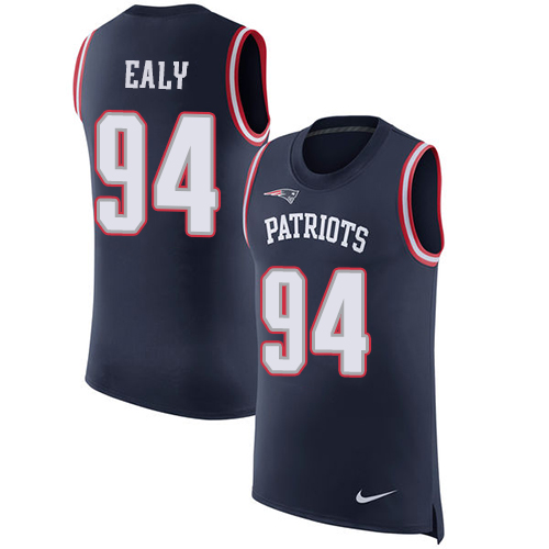 Nike Patriots #94 Kony Ealy Navy Blue Team Color Men's Stitched NFL Limited Rush Tank Top Jersey
