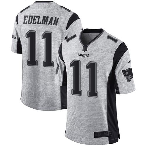 Nike Patriots #11 Julian Edelman Gray Men's Stitched NFL Limited Gridiron Gray II Jersey Nike Patriots #11 Julian Edelman Gray Men's Stitched NFL Limited Gridiron Gray II Jersey