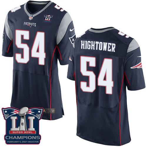 Nike Patriots #54 Dont'a Hightower Navy Blue Team Color Super Bowl LI Champions Men's Stitched NFL New Elite Jersey Nike Patriots #54 Dont'a Hightower Navy Blue Team Color Super Bowl LI Champions Men's Stitched NFL New Elite Jersey
