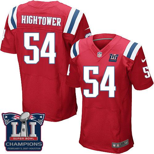 Nike Patriots #54 Dont'a Hightower Red Alternate Super Bowl LI Champions Men's Stitched NFL Elite Jersey