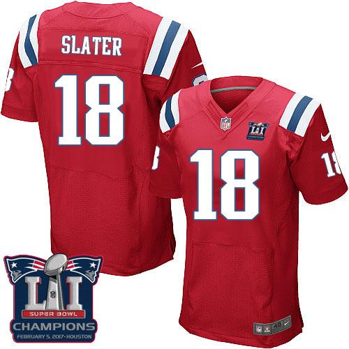Nike Patriots #18 Matt Slater Red Alternate Super Bowl LI Champions Men's Stitched NFL Elite Jersey Nike Patriots #18 Matt Slater Red Alternate Super Bowl LI Champions Men's Stitched NFL Elite Jersey