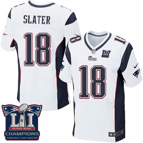 Nike Patriots #18 Matt Slater White Super Bowl LI Champions Men's Stitched NFL Elite Jersey
