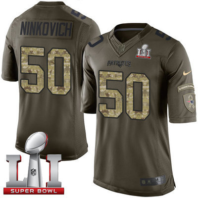 Nike Patriots #50 Rob Ninkovich Green Super Bowl LI 51 Men's Stitched NFL Limited Salute to Service Jersey