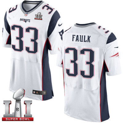 Nike Patriots #33 Kevin Faulk White Super Bowl LI 51 Men's Stitched NFL New Elite Jersey Nike Patriots #33 Kevin Faulk White Super Bowl LI 51 Men's Stitched NFL New Elite Jersey